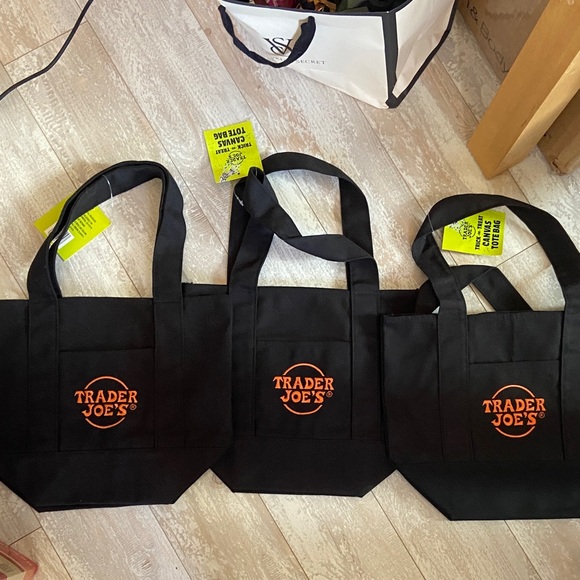 Trader Joe'S Handbags - Trader Joe's Black Tote Bag Trio
